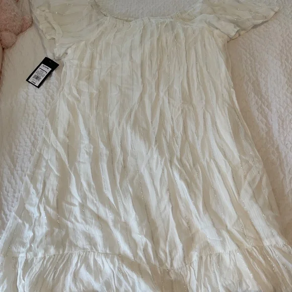 Art Class Youth White Dress With Sparkly Stripes Size XL (14/16) - Picture 2 of 4